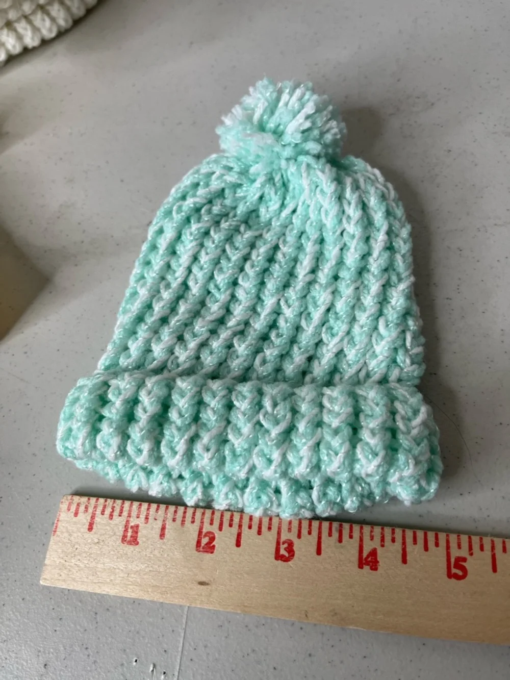 Newborn Mint Green Pom Beanie Hat